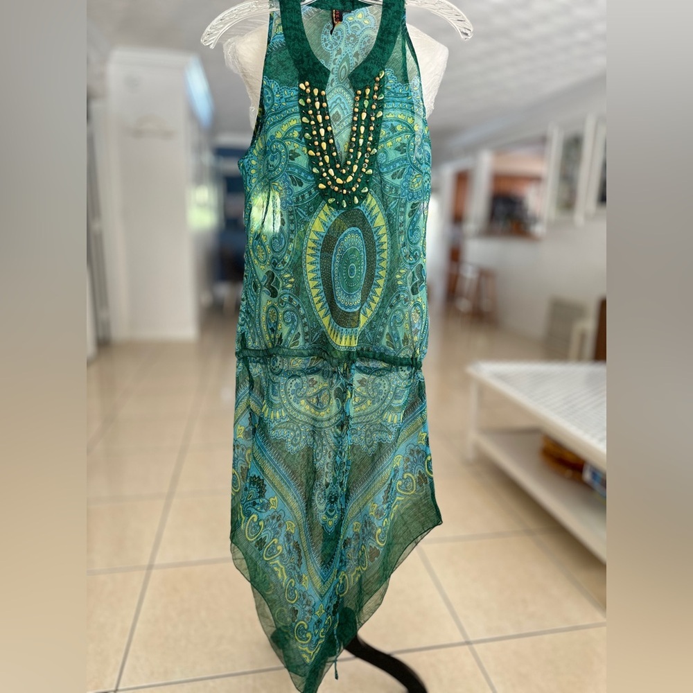 Moda Green and Blue Paisley Dress